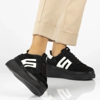 Skórzane sneakersy Filippo DP7175/25 BK czarne