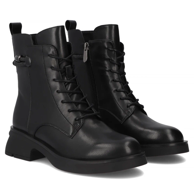 Skórzane botki Filippo DBT7453/25 BK czarne