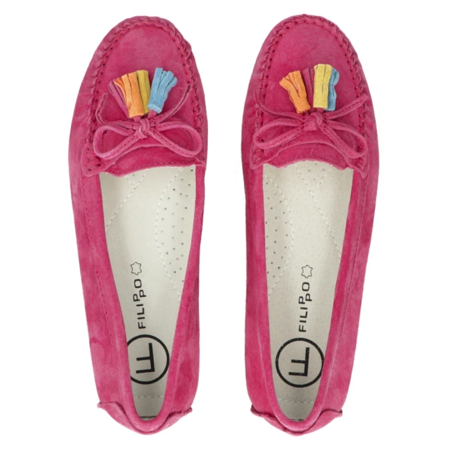 Leather loafers Filippo DP6136/25 FH fuchsia