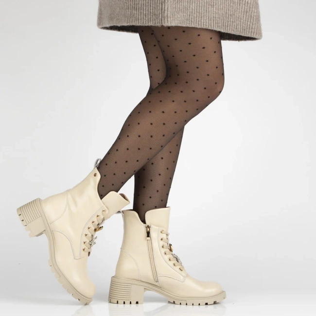 Leather ankle boots Filippo DBT7132/25 BE beige