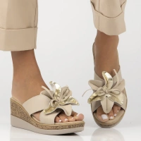 Skórzane klapki Filippo DK7039/25 BE beżowe