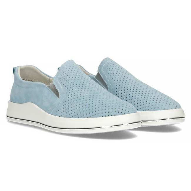 Skórzane półbuty Filippo DP3622/22 BL niebieskie