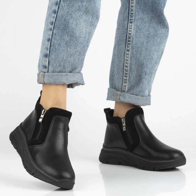 Leather ankle boots Filippo DBT7292/25 BK black