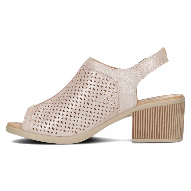 Skórzane sandały Filippo DS4475/24 PI różowe