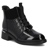 Skórzane botki na obcasie Filippo DBT7275/25 BK czarne