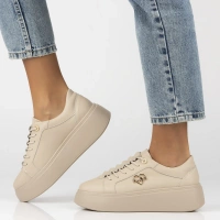 Skórzane sneakersy Filippo DP6058/25 BE H beżowe