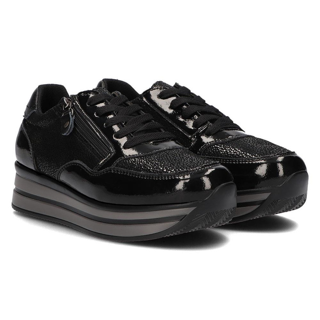 Skórzane sneakersy Filippo DP3152/21 BK Czarne