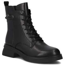 Skórzane botki Filippo DBT7453/25 BK czarne