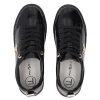 Skórzane półbuty na platformie Filippo DP3533/25 BK L H czarne