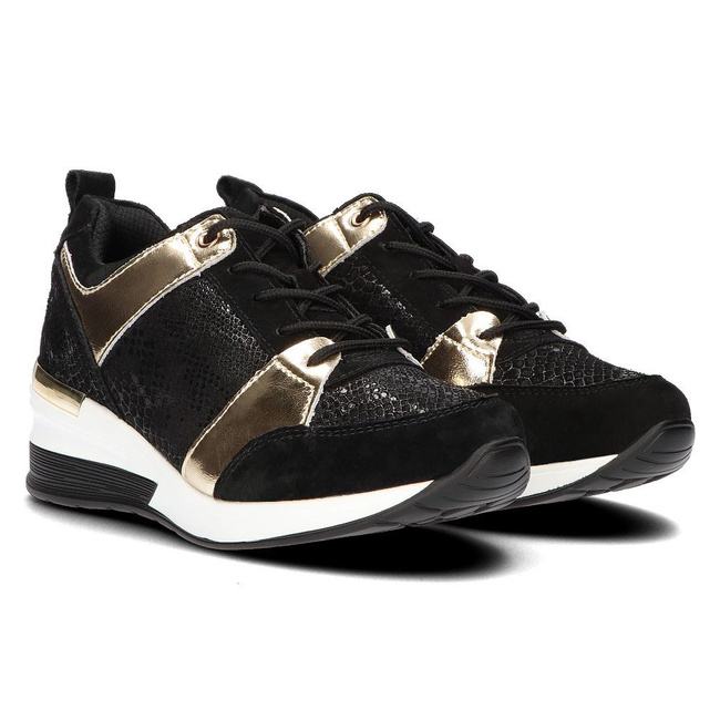 Leather sneakers Filippo DP3170/21 GO black gold