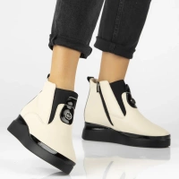 Leather ankle boots Filippo DBT7392/25 BE beige