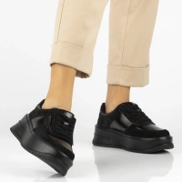 Skórzane sneakersy Filippo DP7124/25 BK czarne