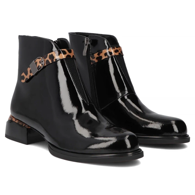 Leather ankle boots Filippo DBT7384/25 BK black