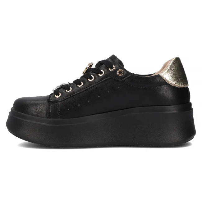 Skórzane sneakersy Filippo DP6790/25 BK czarne