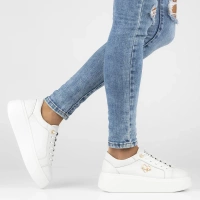 Skórzane sneakersy Filippo DP6058/25 WH H białe