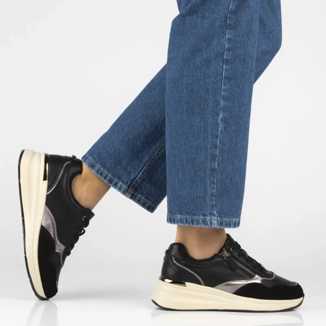 Leather sneakers Filippo DP7105/25 BK black