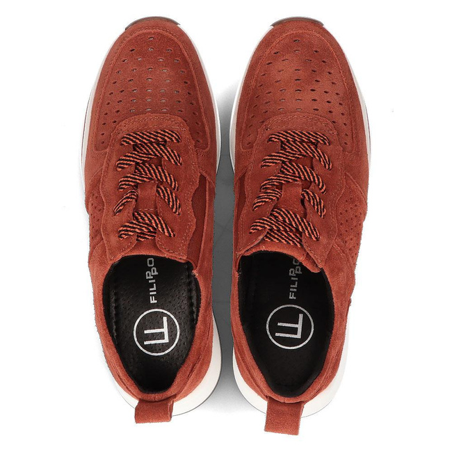 Skórzane sneakersy DP3171/21 BR brązowe