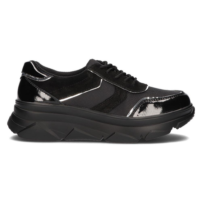 Skórzane sznurowane sneakersy Filippo DP3178/21 BK czarne
