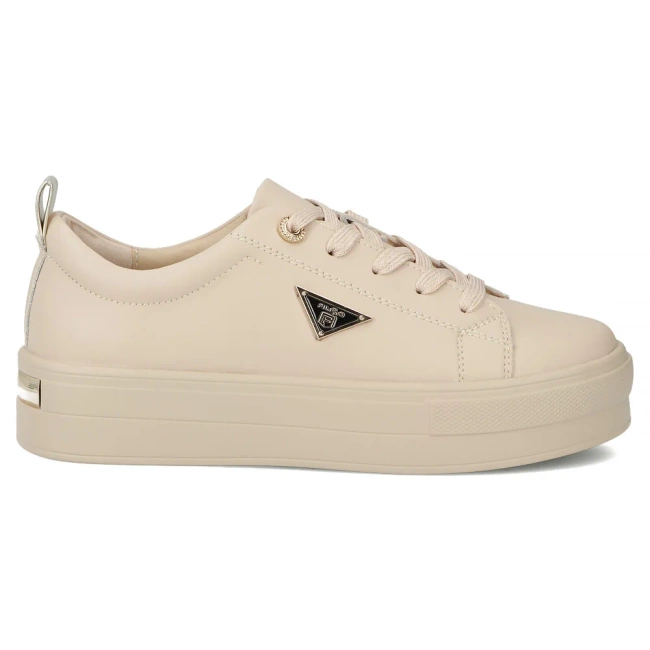 Skórzane półbuty na platformie Filippo DP3533/25 BE L beżowe