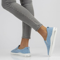 Skórzane półbuty Filippo DP3622/22 BL niebieskie