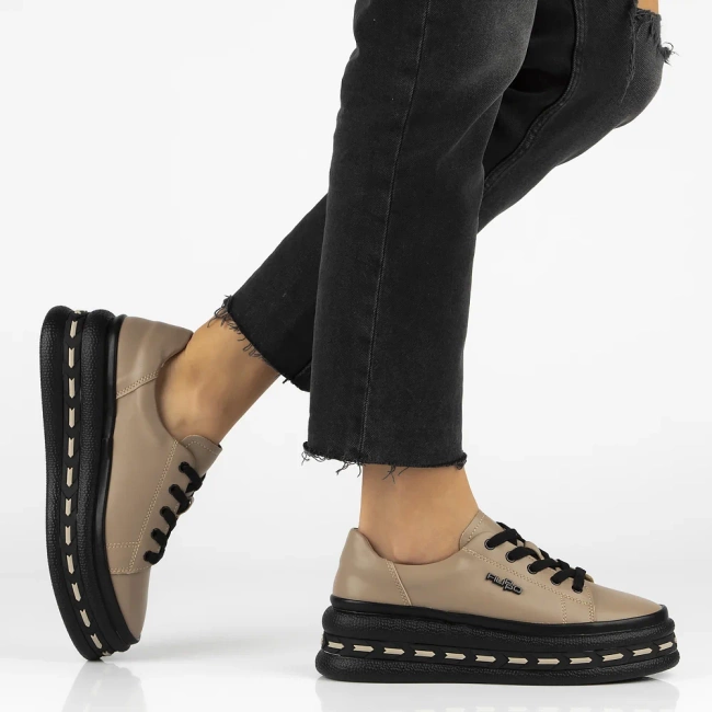 Leather sneakers Filippo DP7119/25 TP taupe
