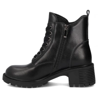 Skórzane botki na obcasie Filippo DBT7133/25 BK czarne