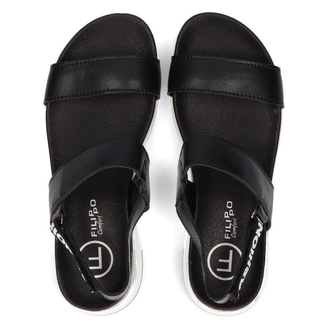 Skórzane sandały Filippo DS2141/21 BK czarne