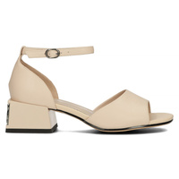 Skórzane sandały Filippo DS4419/23 BE beżowe