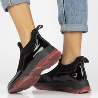 Skórzane półbuty na platformie Filippo DP4202/22 BK czarne