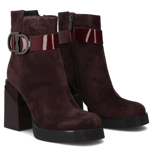 Leather ankle boots DBT7183/25 BG maroon
