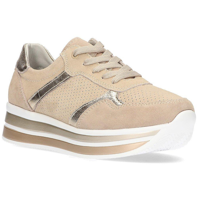 Skórzane sneakersy Filippo DP2004/21 BE beżowe