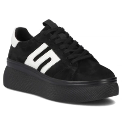 Skórzane sneakersy Filippo DP7175/25 BK czarne