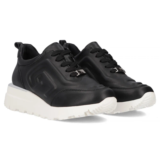 Skórzane sneakersy Filippo DP6849/25 BK czarne