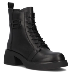 Skórzane botki na obcasie Filippo DBT6550/25 BK czarne
