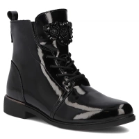 Skórzane botki Filippo DBT6476/25 BK czarne