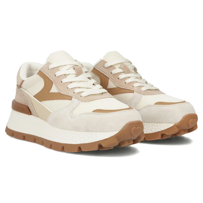 Leather sneakers Filippo DP7070/25 BR white brown