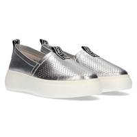 Skórzane slip-on Filippo DP2027/21 SI srebrne