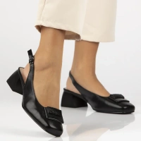 Skórzane czółenka Filippo DP6945/25 BK czarne