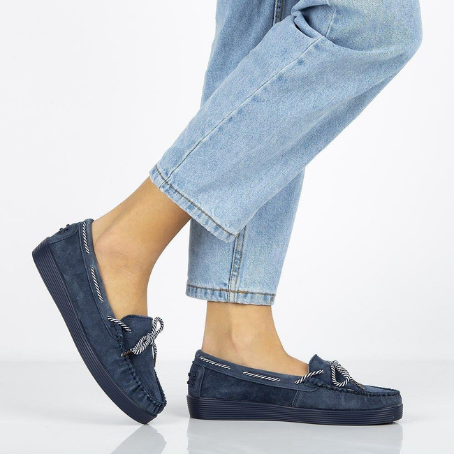 Leather shoes Filippo DP1200/20 NV navy blue