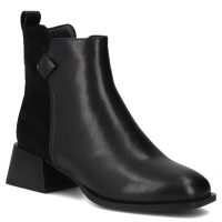 Skórzane botki na obcasie Filippo DBT7360/25 BK czarne