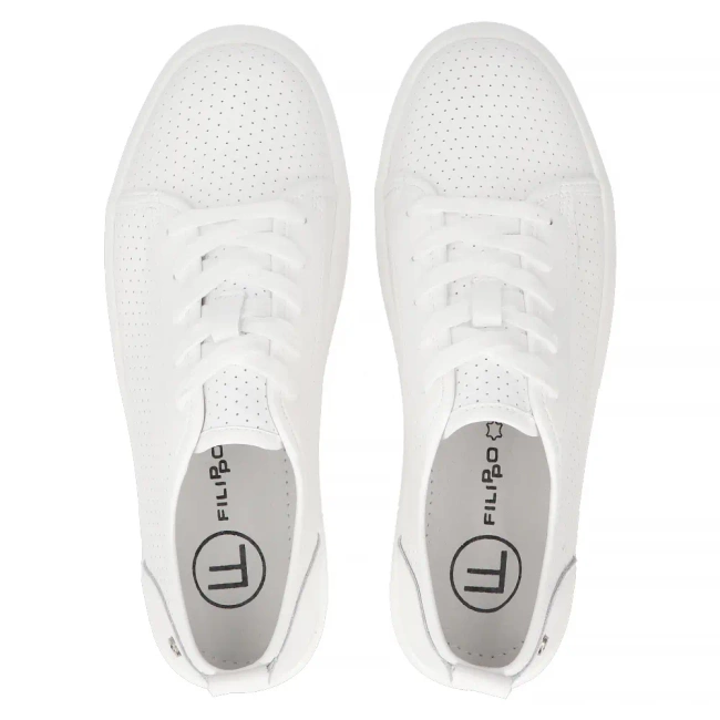 Leather sneakers Filippo DP6116/25 WH white