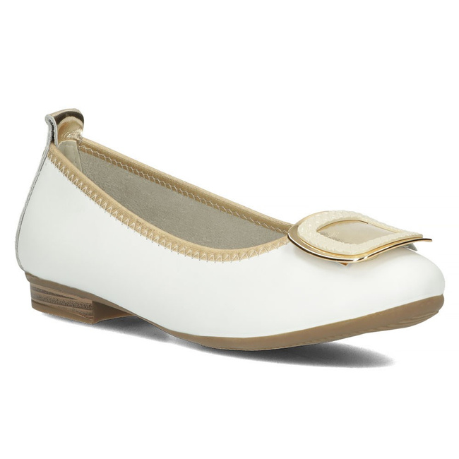 Skórzane baleriny Filippo DP3661/23 WH białe
