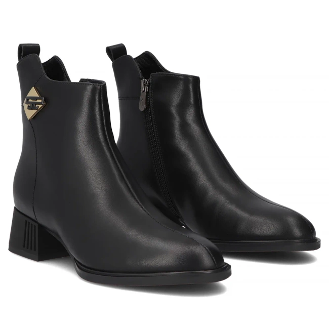 Leather ankle boots Filippo DBT7190/25 BK black