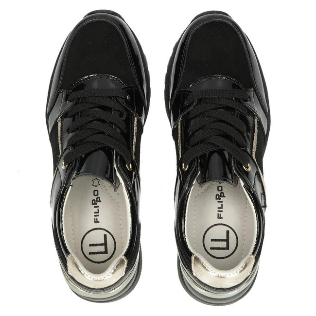 Leather sneakers Filippo DP2003/22 BK BK black
