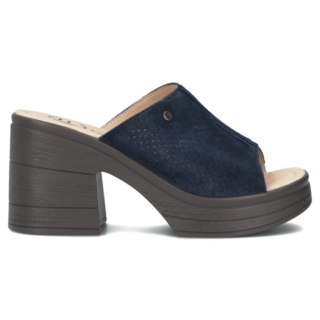 Skórzane klapki damskie Filippo DK6814/25 NV granatowe