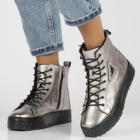 Skórzane trzewiki Filippo DBT3951/22 GN Gunmetal