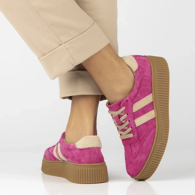 Leather sneakers Filippo DP6776/25 FH BE fuchsia