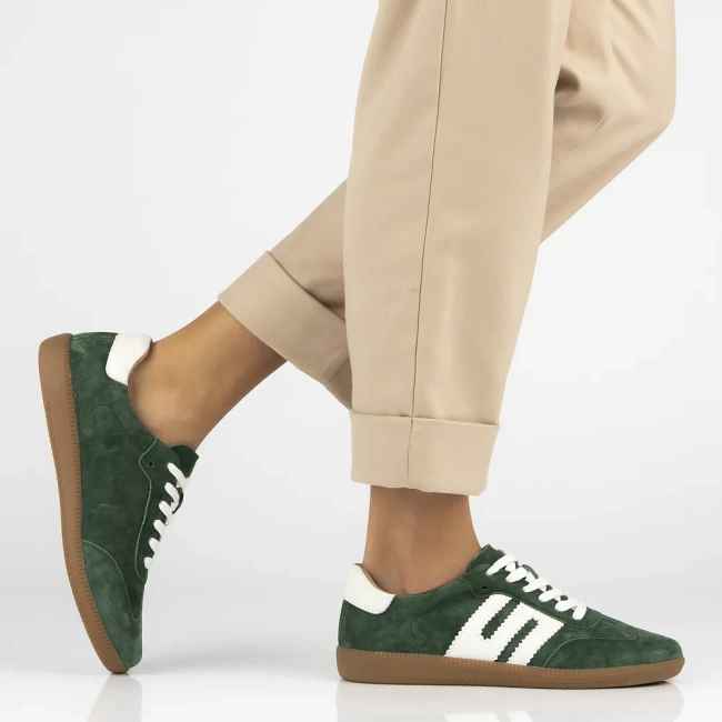 Skórzane sneakersy Filippo DP7492/25 GE zielone