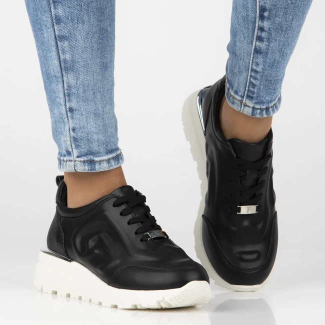Skórzane sneakersy Filippo DP6849/25 BK czarne