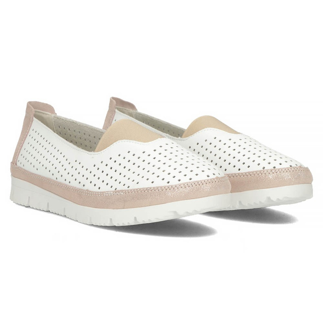 Skórzane półbuty Filippo DP4588/23 WH GO białe